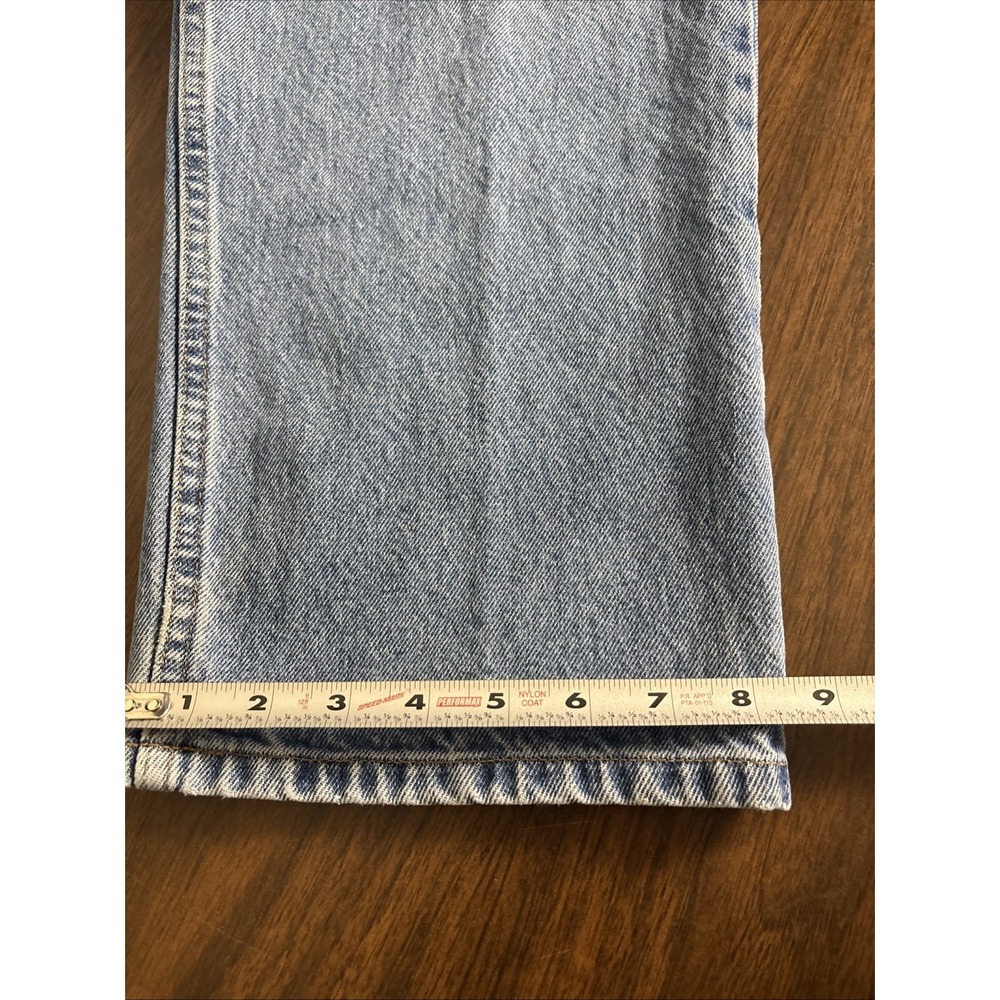 LL Bean Natural Fit Jeans Mens 42x32 Fit 40x30 Blue Denim Pants Straight Leg Vtg - Picture 13 of 13